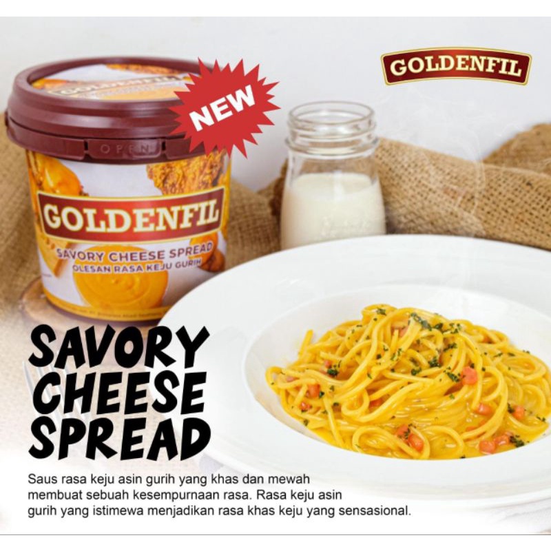 

GOLDENFIL CHEESE SAVORY SPREAD 1KG, COCOLAN/ISIAN KEJU U/ MAKANAN DLL