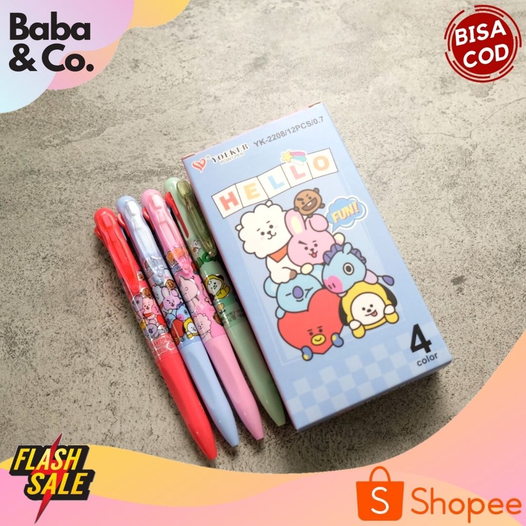 

PULPEN 4 WARNA BT21 PEN CETEK BT21 LUCU UNIK MURAH ADA 4 WARNA ALAT TULIS SEKOLAH ALAT TULIS KANTOR ATK MURAH BISA COD