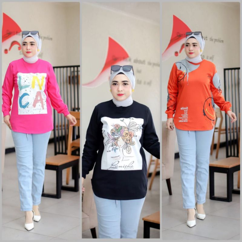 ATASAN ORIGINAL LANICHA / TOP WANITA LENGAN PANJANG / PAKAIAN KAOS WANITA TERBARU