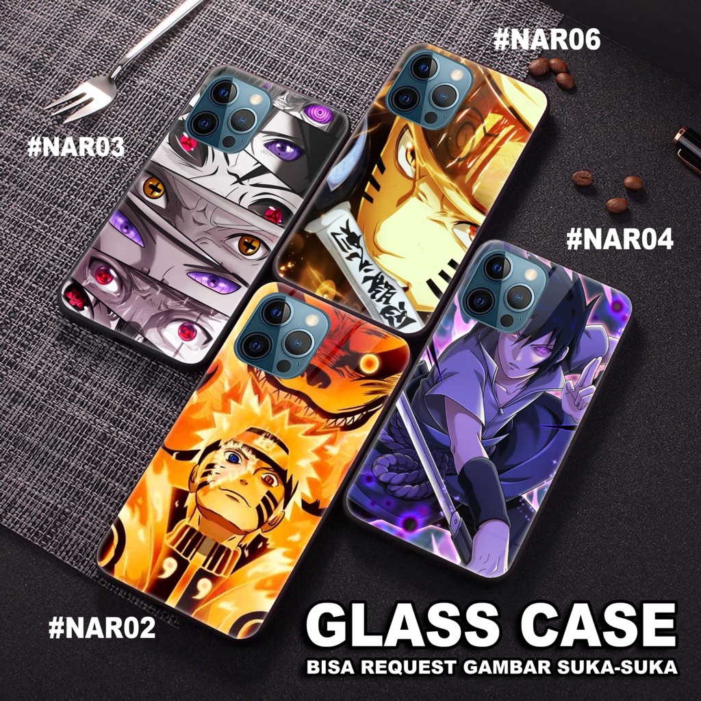 Premium Glass Case Gambar motif Naruto Silicon Case Samsung A01 Samsung A01 Core Samsung A02 Samsung A02S Samsung A03