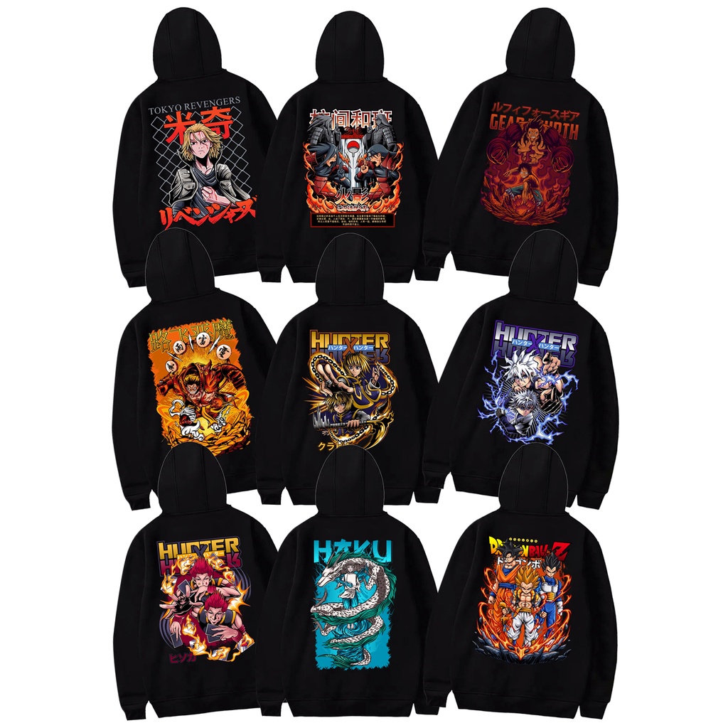 HOODIE Goku Dragonball Hoodie Naruto Haku Madara x Hashirama Hoodie Hisoka Morow HunterxHunter Killua Zoldyck Kurapika hxh Luffy Demon Luffy Gear Fourth Hoodie Mikey Manjiro Sano Tokyo Revengers Hoodie Anime Manga sign cloth