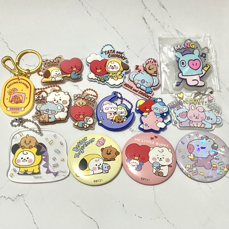 READY OFFICIAL BT21 Limited Rubber Acrylic Keychain Gantungan Kunci BTS