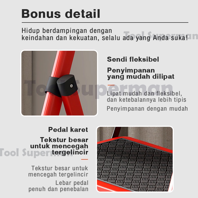 Tool superman [COD]/tangga rumah 4 step kuat dan kokoh / Household Ladder Tangga Rumah 4 Step /Tangga minimalis Rumah / Tangga Lipat 4 step