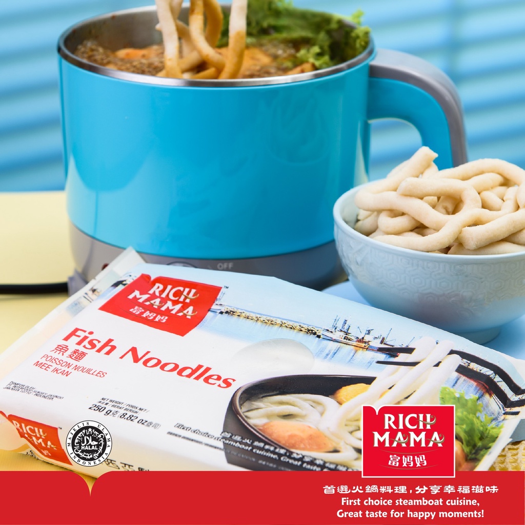 Mi Ikan Mie Ikan Steamboat Rich Mama Fish Noodles 250 gr Bebas Lemak