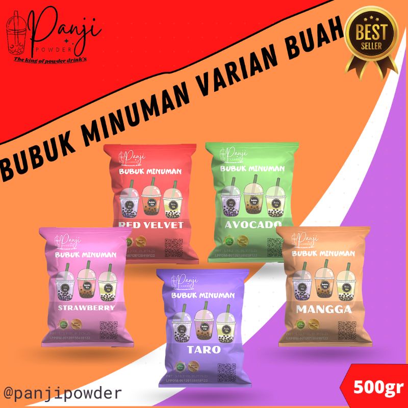 bubuk minuman rasa buah 500gr serbuk minuman aneka rasa bubuk minuman kekinian powder minuman 500gr