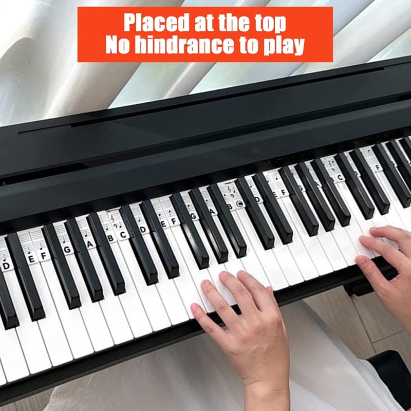 Mary Piano Keyboard Garu Note Label Strip Terawang Silikon Untuk Pelajar Piano Pemula