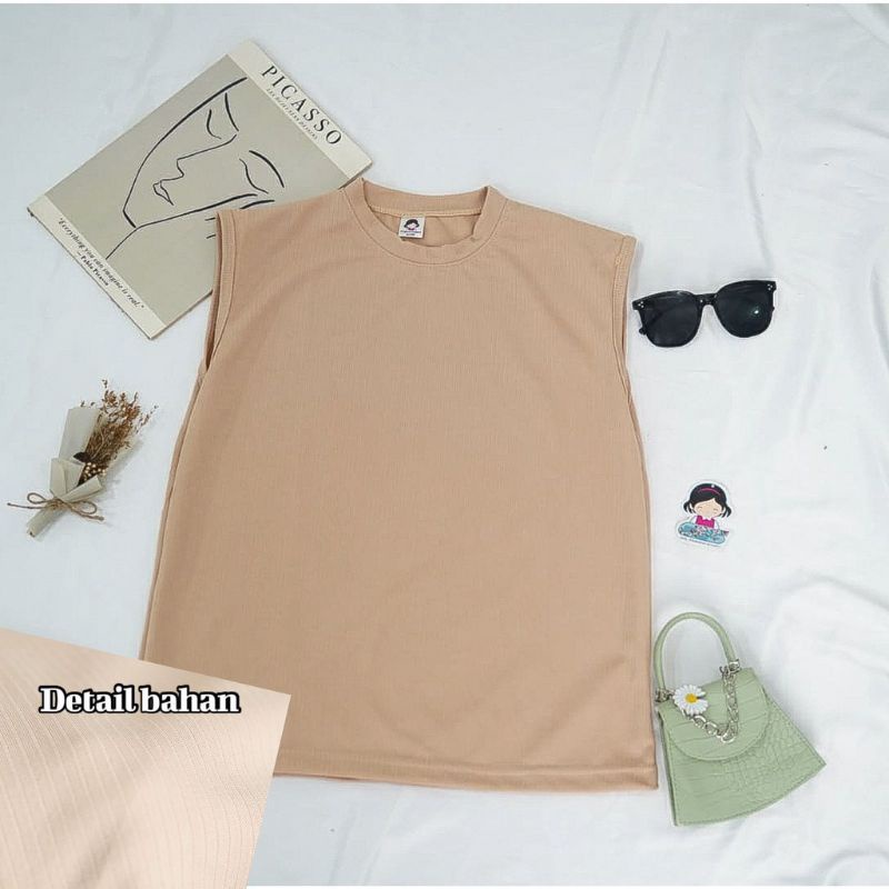 TANKTOP TANPA LENGAN  PREMIUM - SUGAR KNIT APRIL INNER