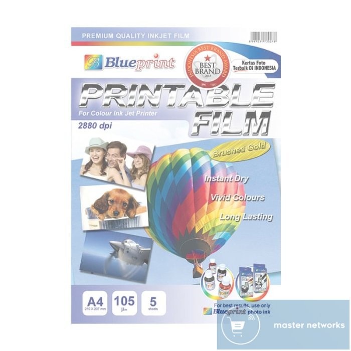 

Blueprint BPPF-A4BG105 Brushed Gold Printable Film A4 isi 5 Lembar