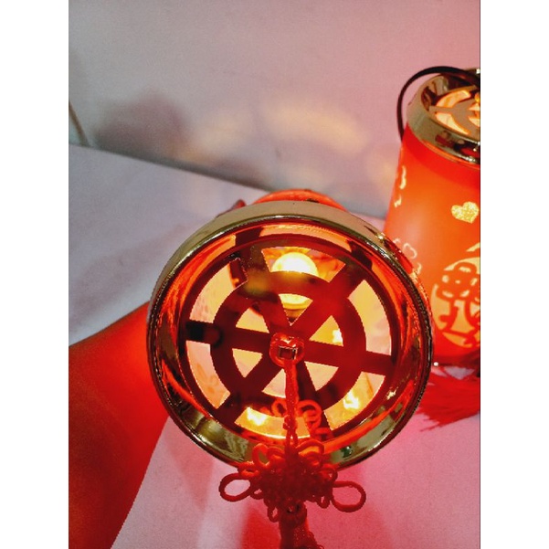 Lampion Imlek Tabung Tradisional Bohlam / Lampu Lampion Imlek Lonjong / Lampu Imlek Lampion Gantung / CNY Lantern Lamp / Lampion Klasik