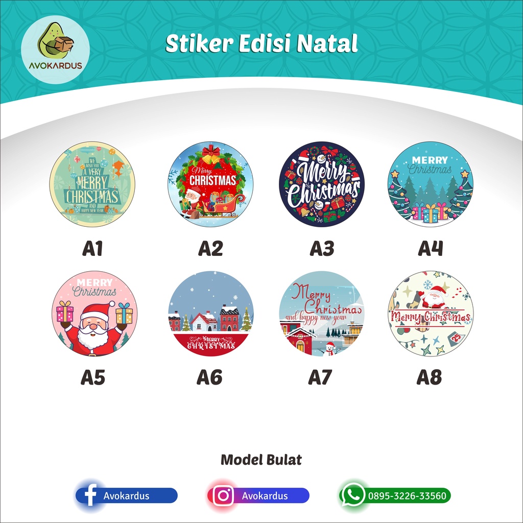 

Cetak Stiker Edisi Natal Bulat Sticker Bahan Mirror / Vinyl Ukuran A3+