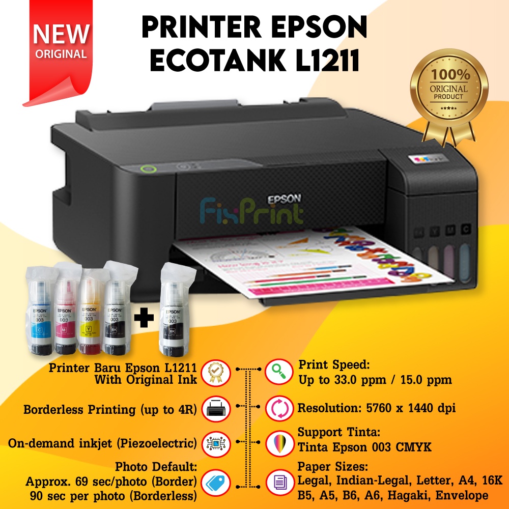 Printer Ecotank L1211 New Original, Penerus Printer L1110