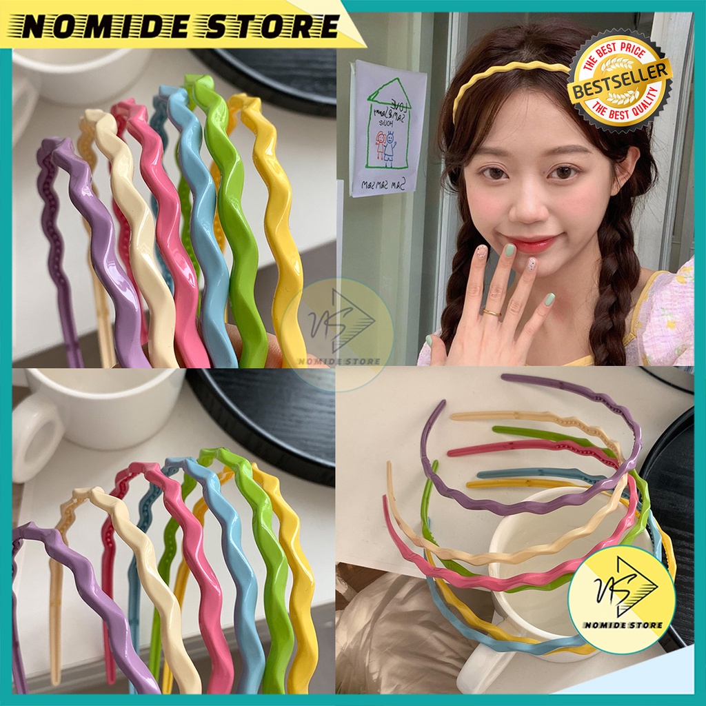 BANDO KOREA WANITA DEWASA WARNA POLOS GELOMBANG BANDO GAYA KOREA AK259