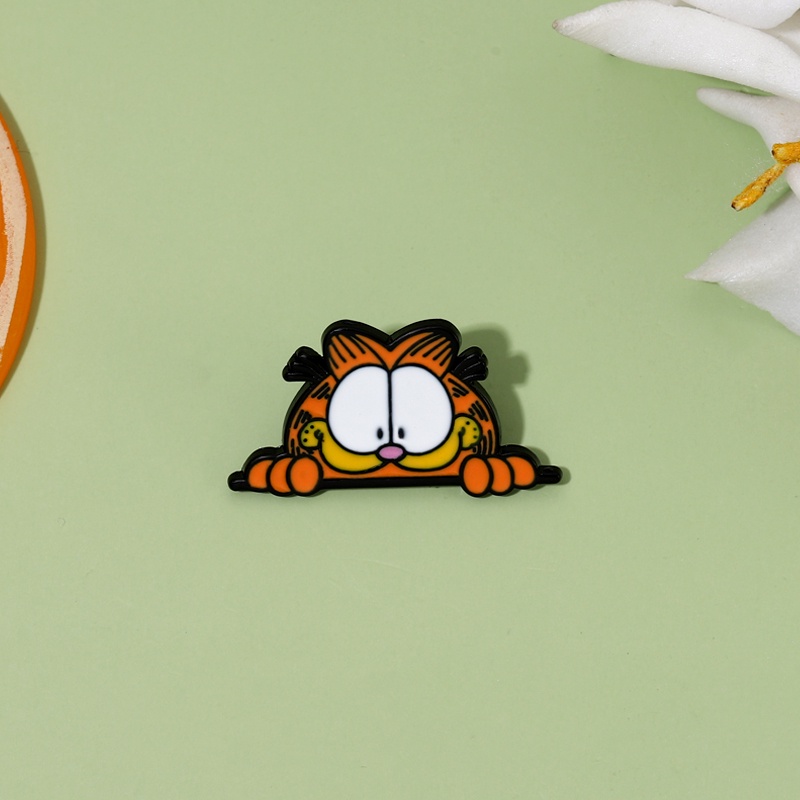 Bros Pin Enamel Desain Kartun Garfield Untuk Aksesoris Kostum Teman