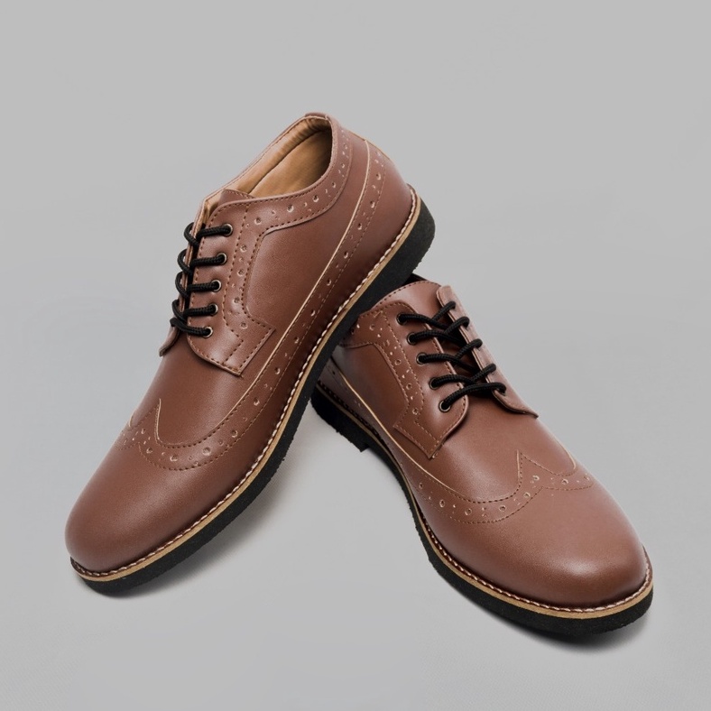 sepatu kantor pria longwing tan