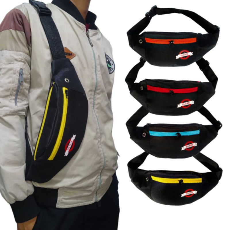 CHUNJI !! TAS WAISTBAG SLING BAG PRIA TAS SELEMPANG 2021