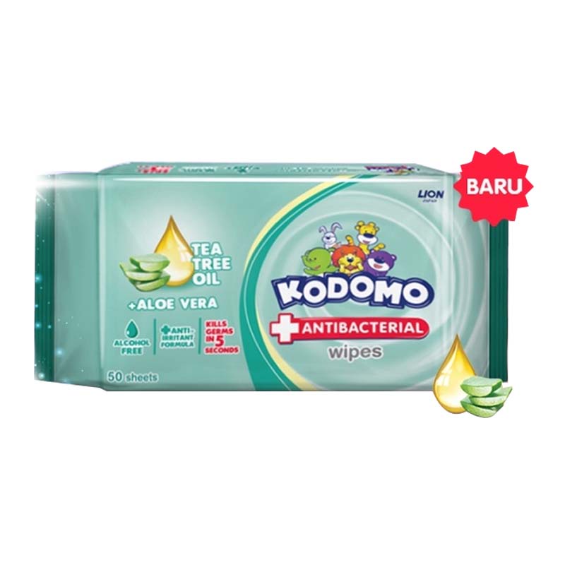 Kodomo tisu wipes baby bayi tissu basah 50 sheets anti bakteri baru free alkohol