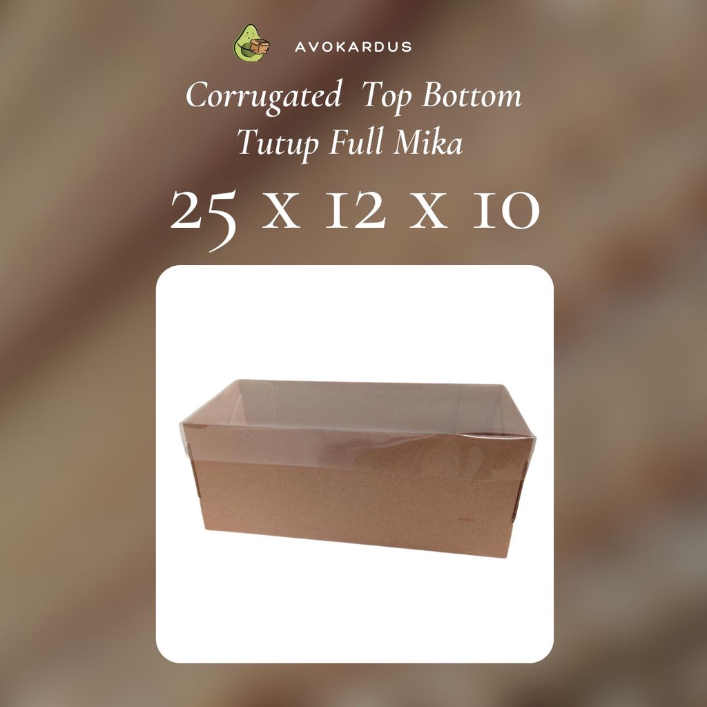 

Kardus Corrugated Die Cut 25x12x10 Top Bottom Tutup Full Mika