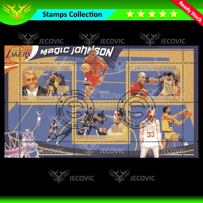 

Guinee Magic Johnson Basketball 2009 , Prangko Souvenir Sheets