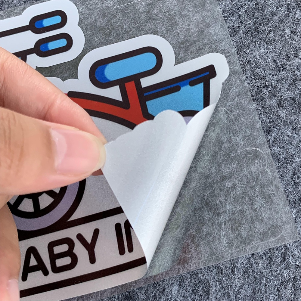 BABY IN CAR Stiker Mobil Reflektif Stiker Peringatan Tips Stiker Kaca Depan Jendela Decal Tahan Air Decal Sepeda Motor Sepeda Motor