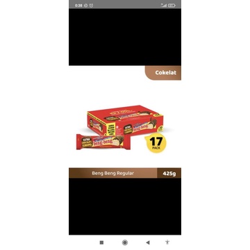

PROMO BengBeng Chocolate Crispy Wafer ( 1 Box Isi 20 Pcs )