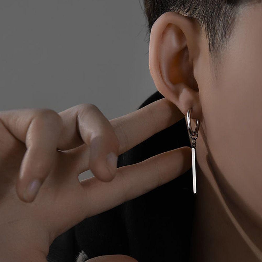 Anting Pria Punk Agustinina Trendi Minimalis Wanita Pria Ear Buckle Perhiasan Telinga Cowok Tindik Ear Studs