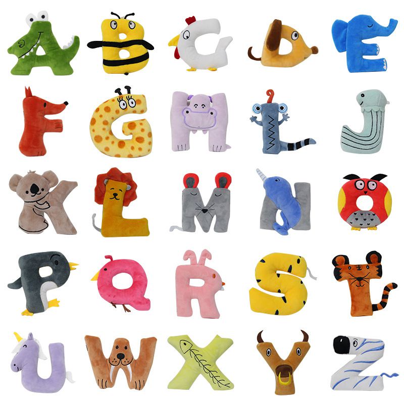 Alphabet Lore Cuddly Mainan Mewah Boneka Boneka Hewan Liontin Pendidikan Alat Peraga Anak