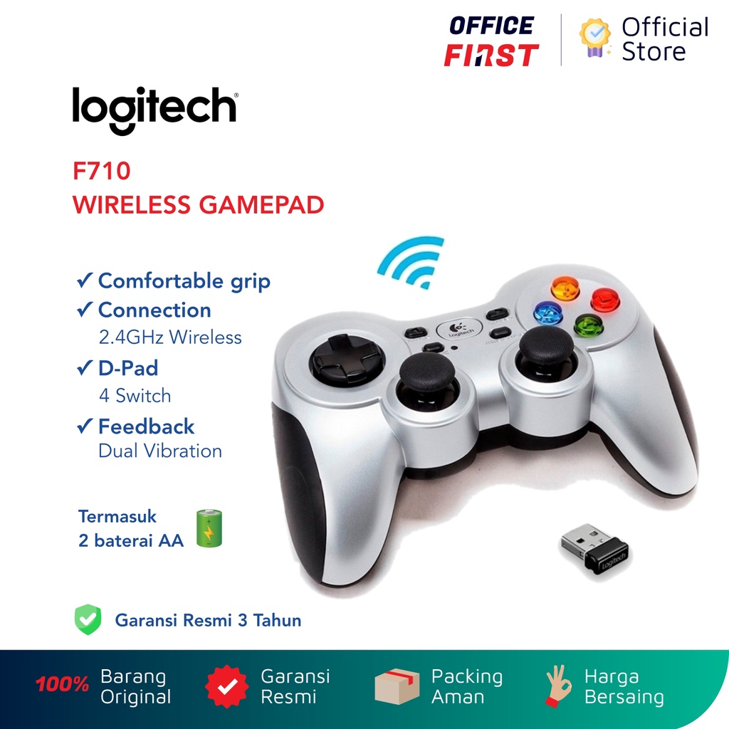Logitech F710 Wireless Gamepad Joystick Stick Game Gaming Pad PC TV