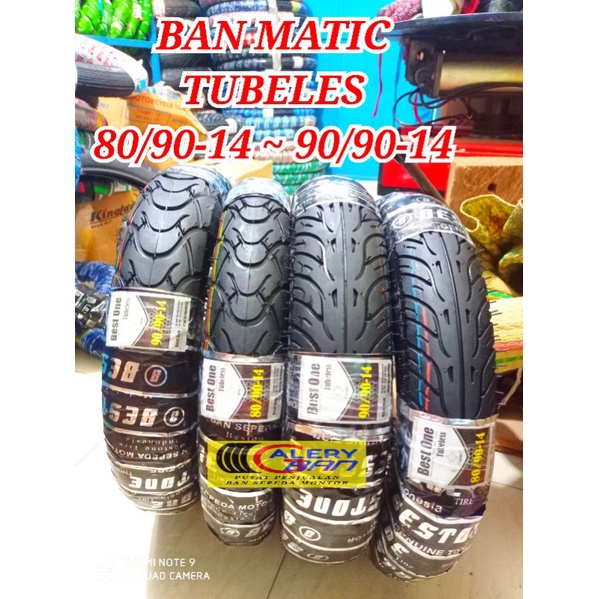 PILIH SALAH SATU BAN MONTOR MATIC TUBELES 80/90-14 DAN 90/90-14 BAN LUAR RING 14 BAN TUBLES Ban mont