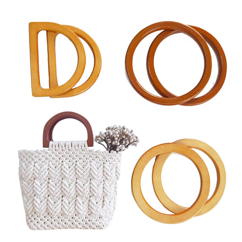 Premium Ring Kayu | Gagang Tas  | Handle Bag  Wooden Solid | Accessories DIY