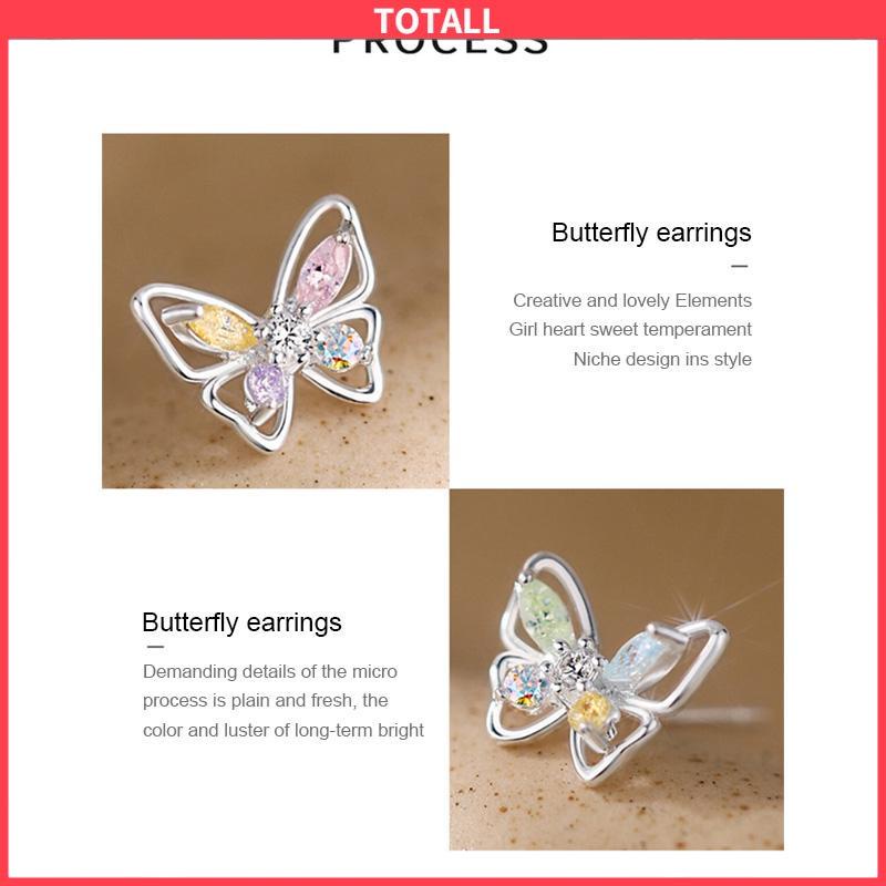 COD 925 Anting Kupu-kupu Perak Sterling  Anting Desain Niche Mewah Ringan Musim Panas Wanita  Sederhana-Totall