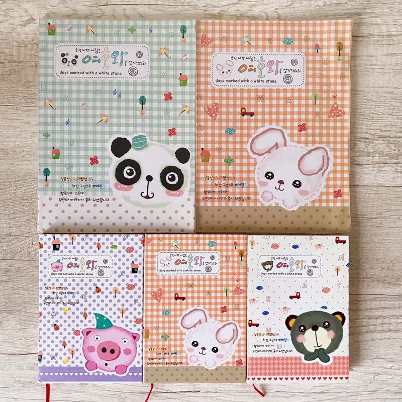 

[CLEARANCE SALE] Notebook Buku Tulis Diary Animal Softcover/Hardcover Ukuran Besar/Kecil Panda, Puppy, Piggy, Bear