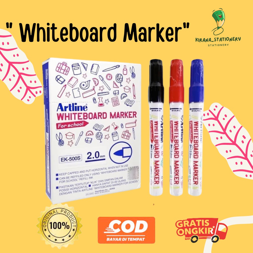 

SPIDOL PAPAN TULIS WHITEBOARD ARTLINE HITAM MERAH BIRU