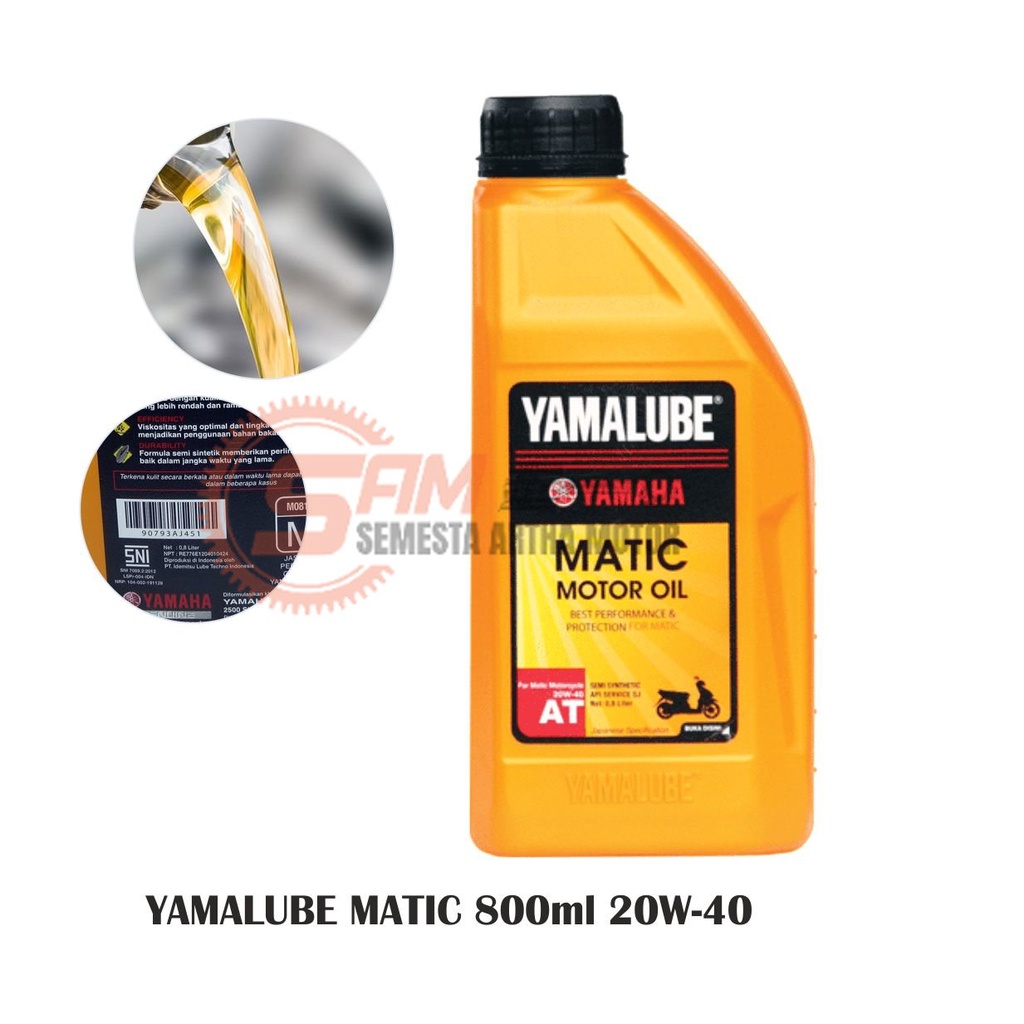 Yamalube Matic 20w40 800ml Oli Mesin Motor Matik Yamaha Mio J GT M3 Fino Xride