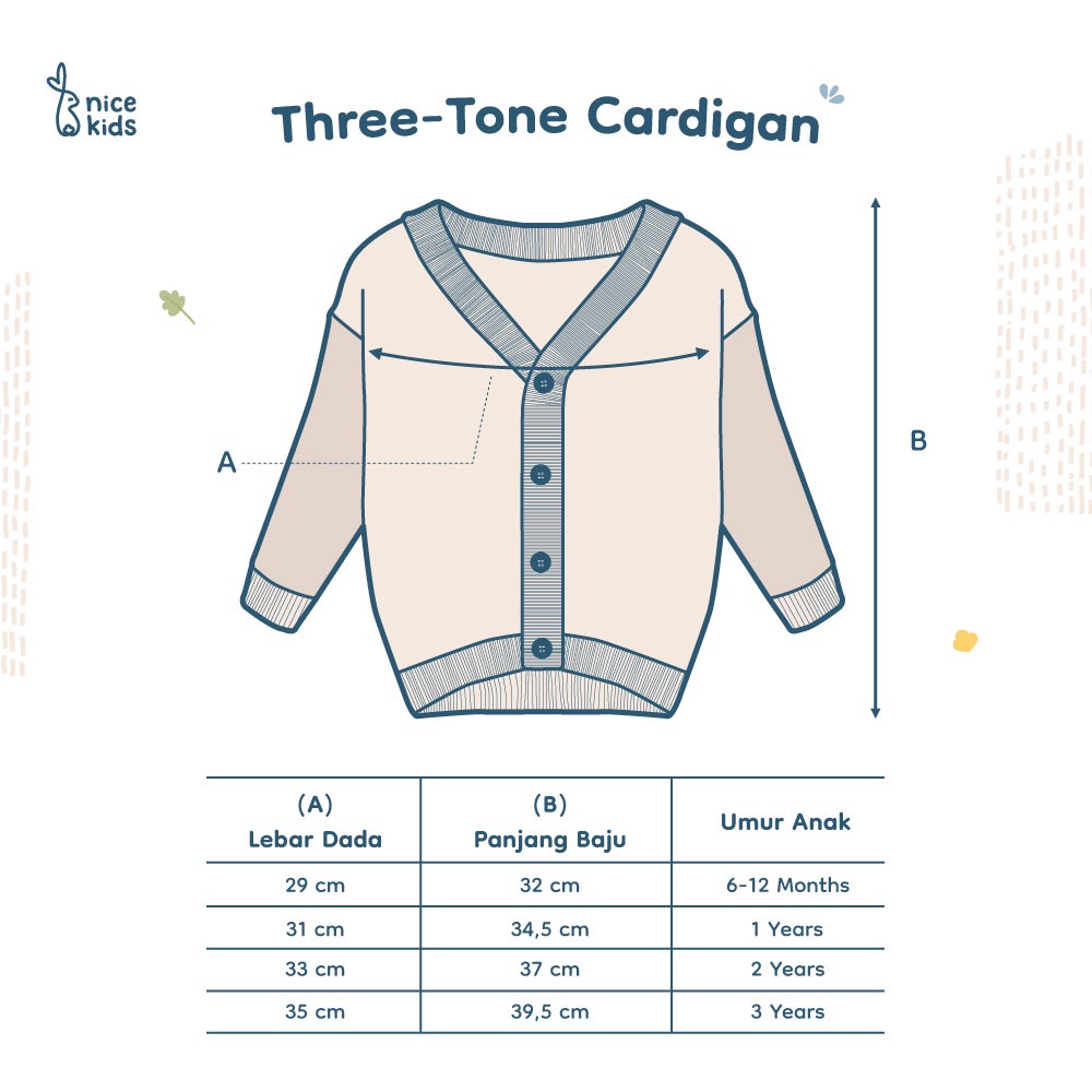 Nice Kids - Winter Three Tone Knit Kids Baby Cardigan Unisex / Kardigan Baju Hangat Bayi Anak