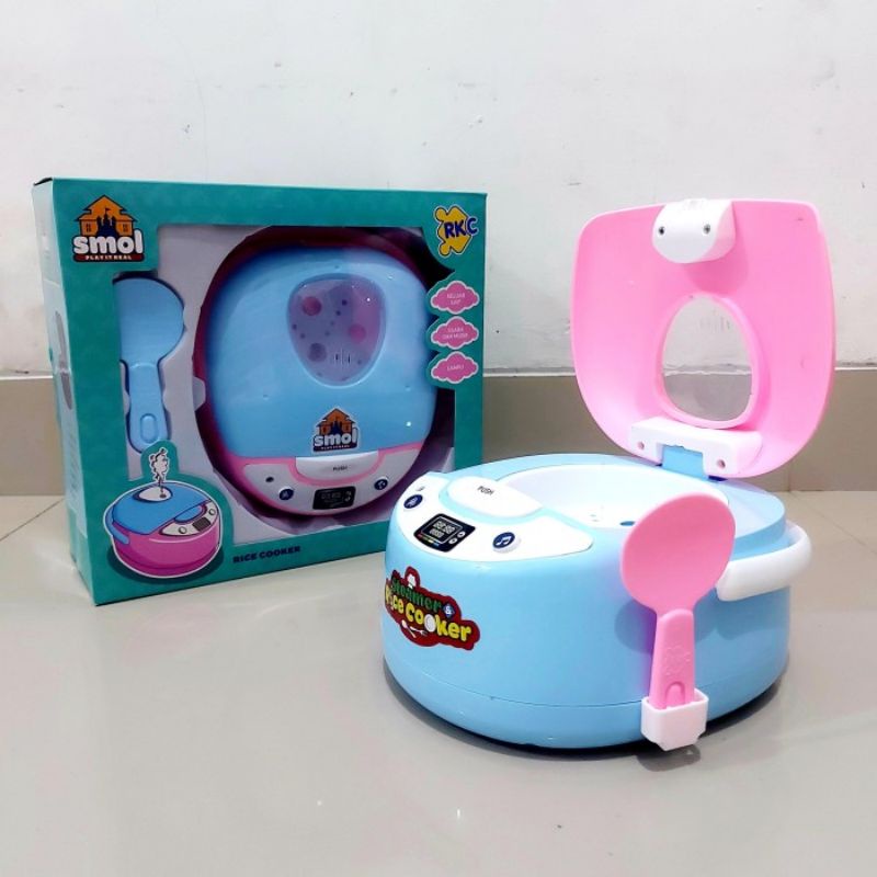 Mainan Rice Cooker Lampu Suara &amp; Keluar Uap - Masak Masakan Dapur Magicom Anak Perempuan Cewek