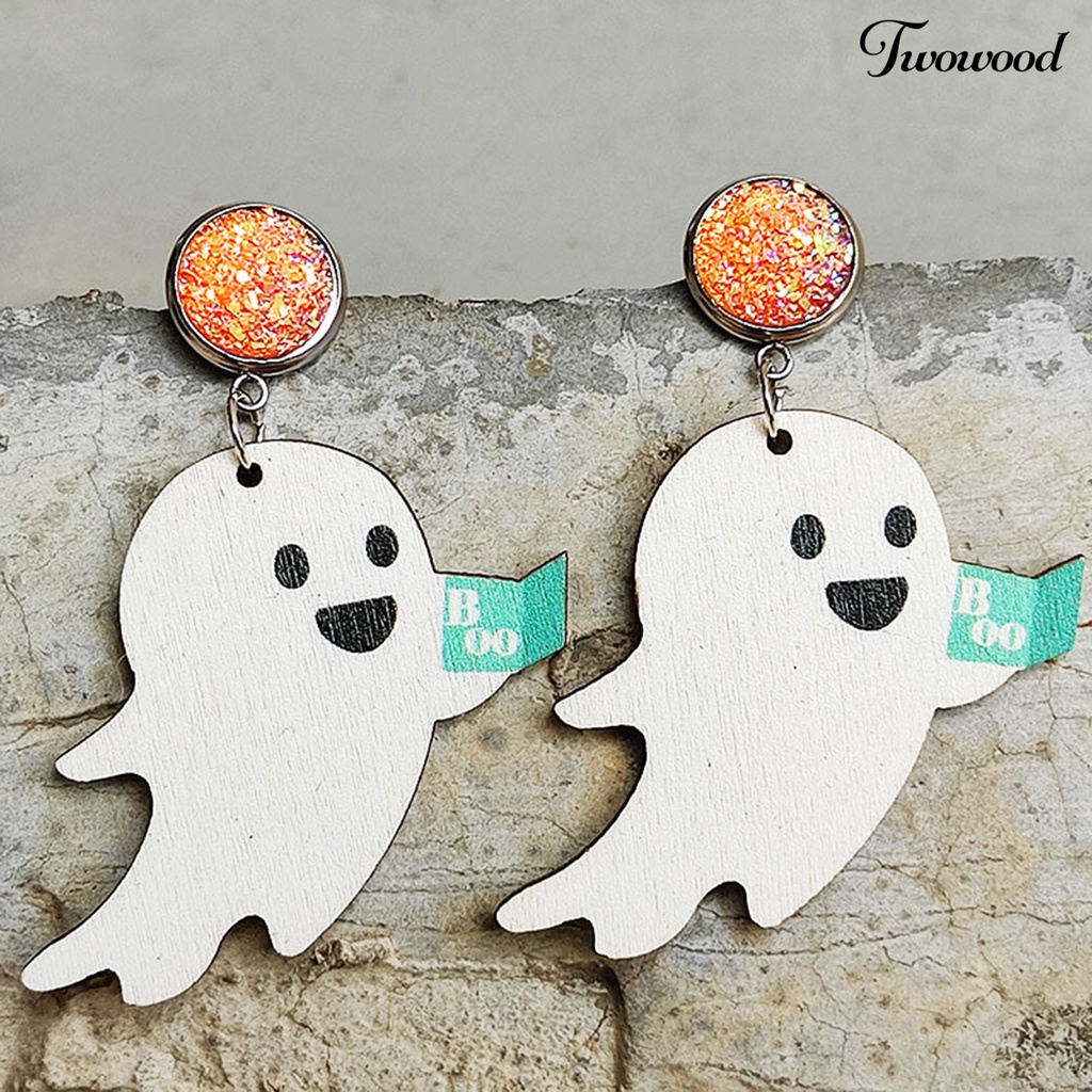 1 Pasang Anting Desain Labu Halloween Untuk Dekorasi Pesta