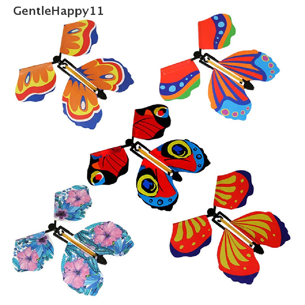 Gentlehappy Magic Butterfly Flying Rubber Band Powered Wind up Mainan Kartu Pesta Untuk Hadiah Lucu id