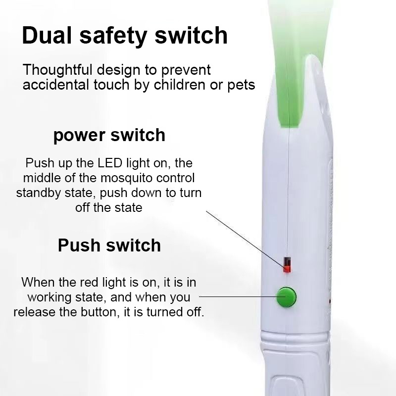 ES24/27 Raket Nyamuk Import Rechargeable Green-White | Mosquito Swatter Rechargeable Electric Import