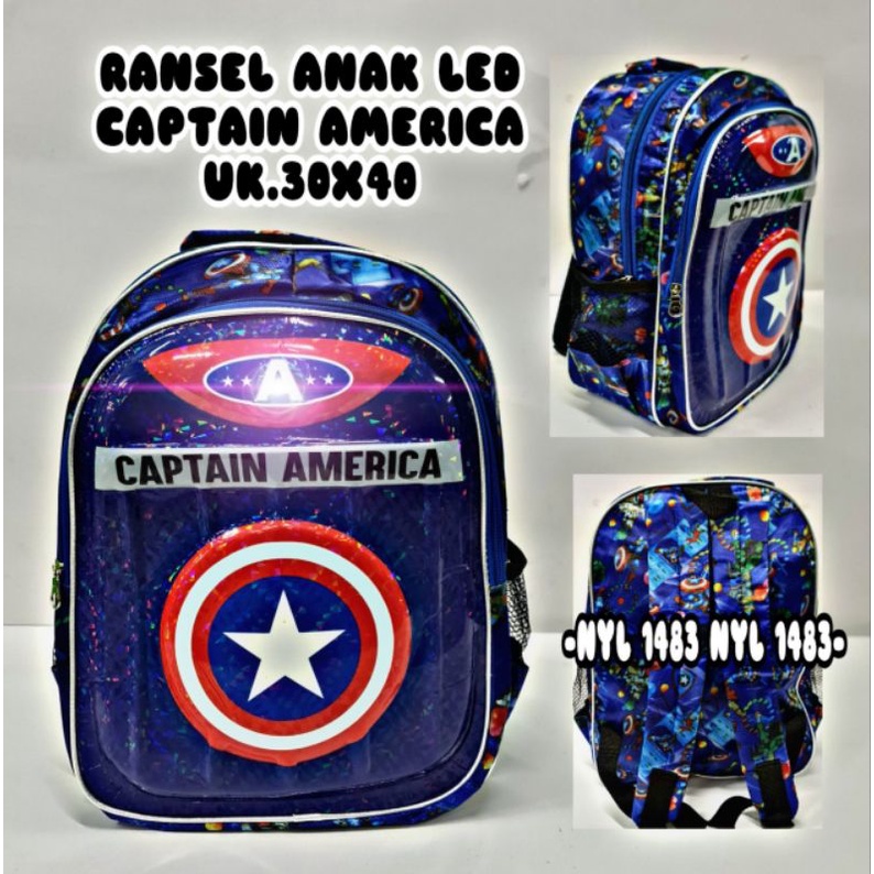 Tas Timbul Tas Ransel Anak Sekolah TK SD Lampu LED 3D SUPERHERO