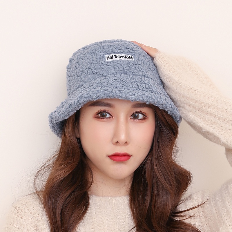 TALENTO HI Topi Bucket Bulu Domba Unisex Tebal Hangat Korean Style Fashion Gaya Jepang By Chikoisme NR