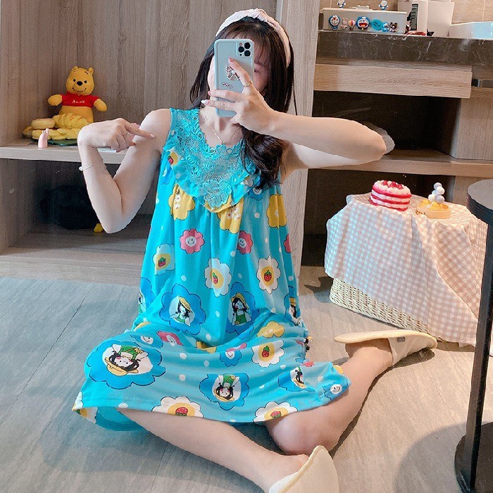 Lingerie Baju Tidur JUMBO Sexy Satin Renda Happy LD 130cm