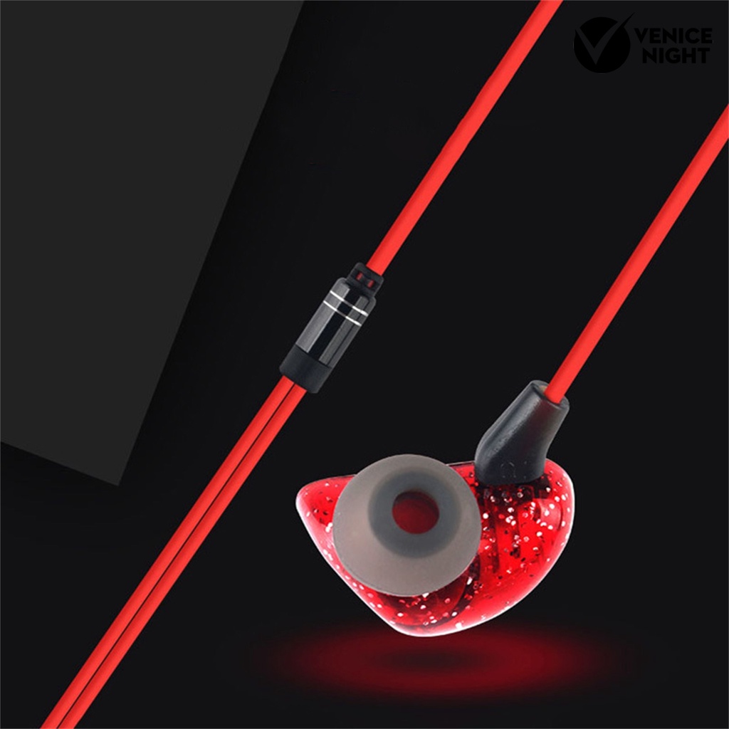 (VNEP) (Berkabel) Earphone In-ear HiFi Stereo Long Cable 3.5mm Plug Music Earbuds Headphone Pemantauan untuk Siaran Langsung