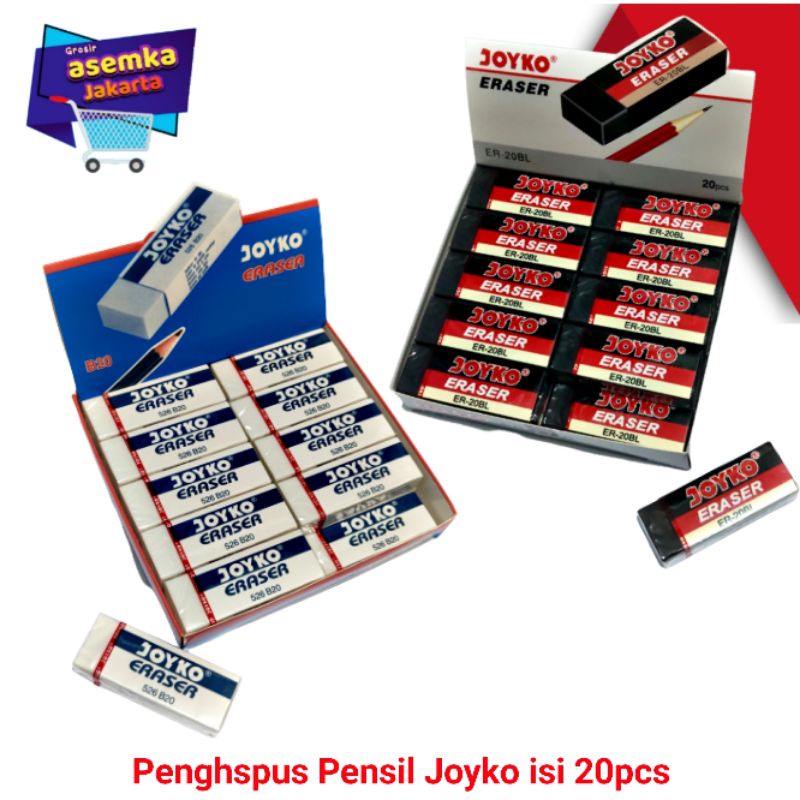 Eraser  Penghapus Pensil BesarJoyko ER-B20BL isi 20pcs