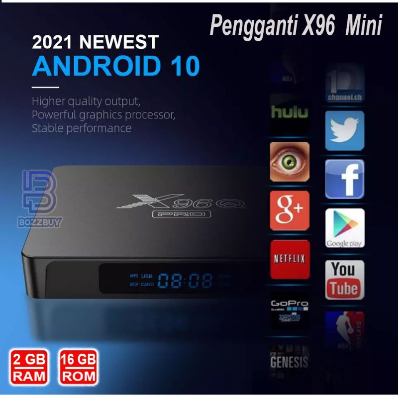 NEW ANDROID TV BOX X96 OS ANDROID 10 Ram 2GB ROM 16GB anti lemot