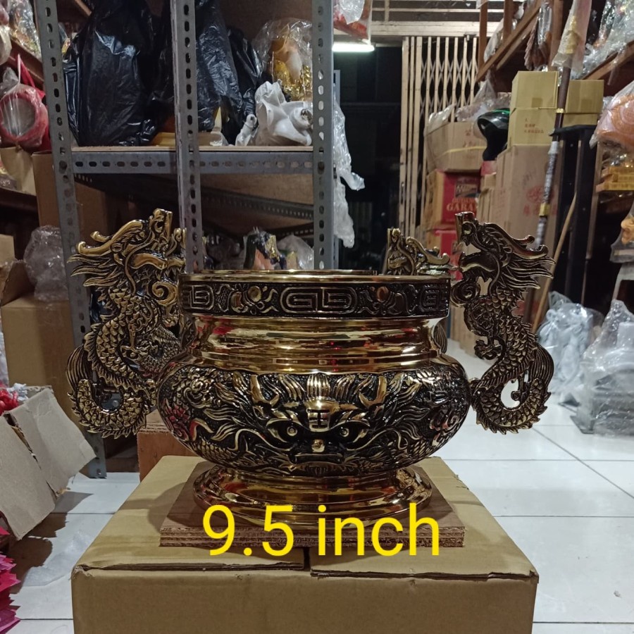 hio lo / hiolo - kuningan taiwan - naga - 9,5 inch - kuping
