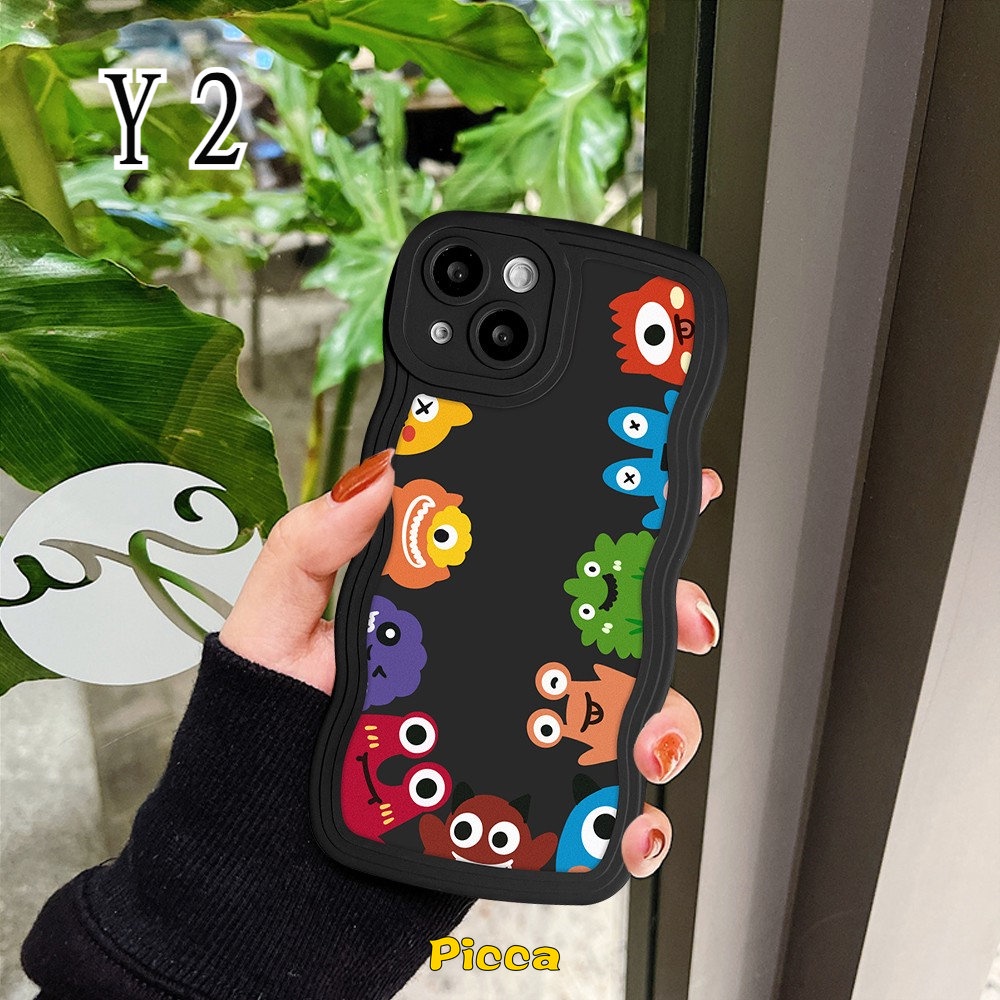 Soft Case Motif Monster Kecil Untuk OPPO A17 A16 A55 A15 A57 A16K A54 A17K A12 A77 A74 A5 A9 A16s A96 A95 A5s A7 A1k A77s A53 A3s A72 A76 Azer 6e 7f 8zer Case Pelindung Earphone Bluetooth Airpod