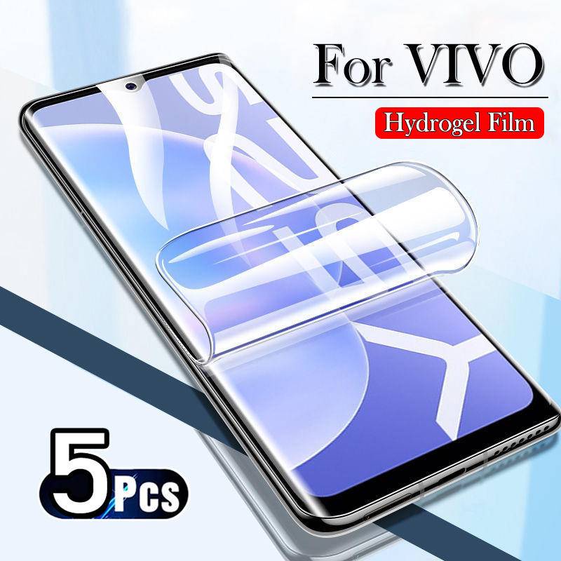 5pcs Lapisan Hydrogel Pelindung Layar Vivo X80 X70 X60 X50 Pro Plus V23 V21 V21e S12 S15 IQOO 8 9 10 Pro 4G 5G