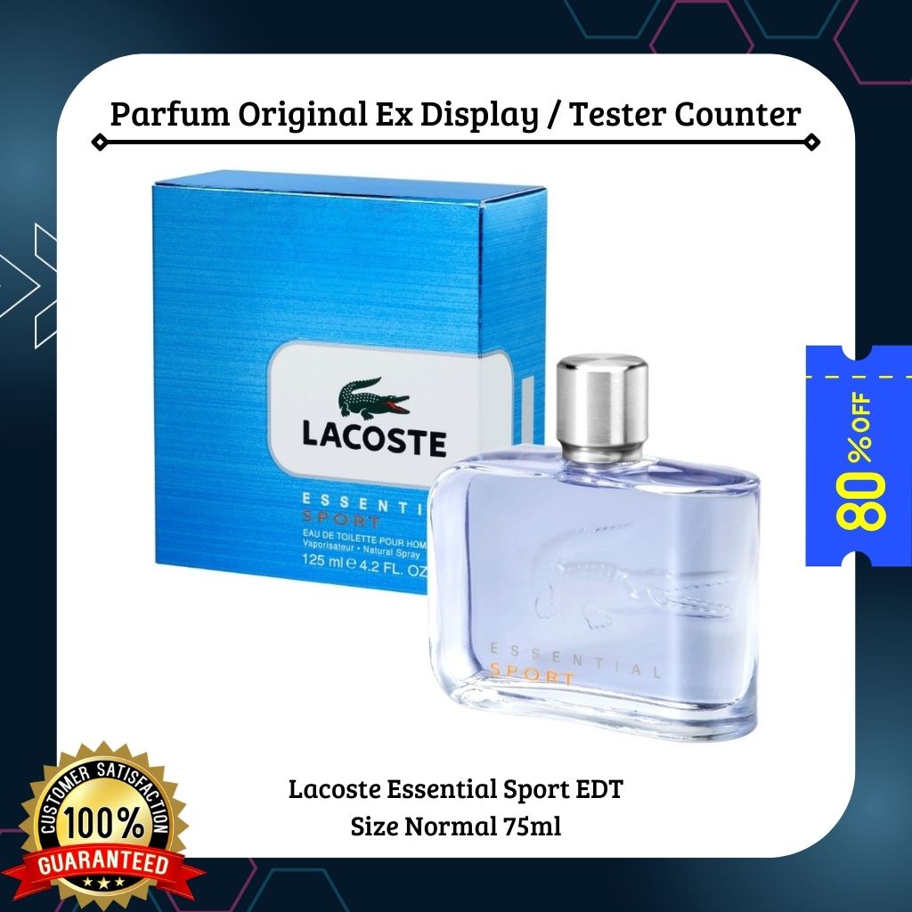 Lacoste Essential Sport EDT Non Box Parfum Original Ex Display Tester Counter