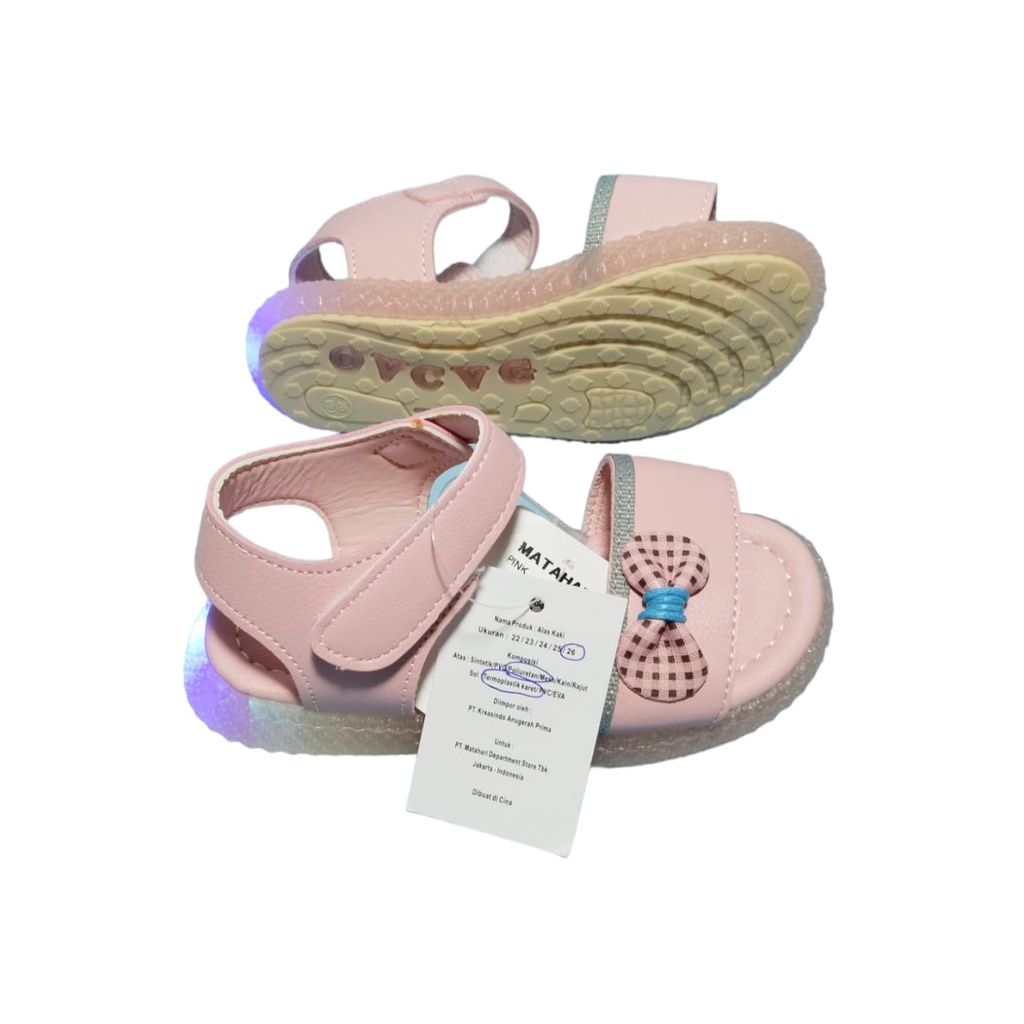 Sandal Led Little M Anak Perempuan Pink 22-25 Usia 1-2,5 Tahun