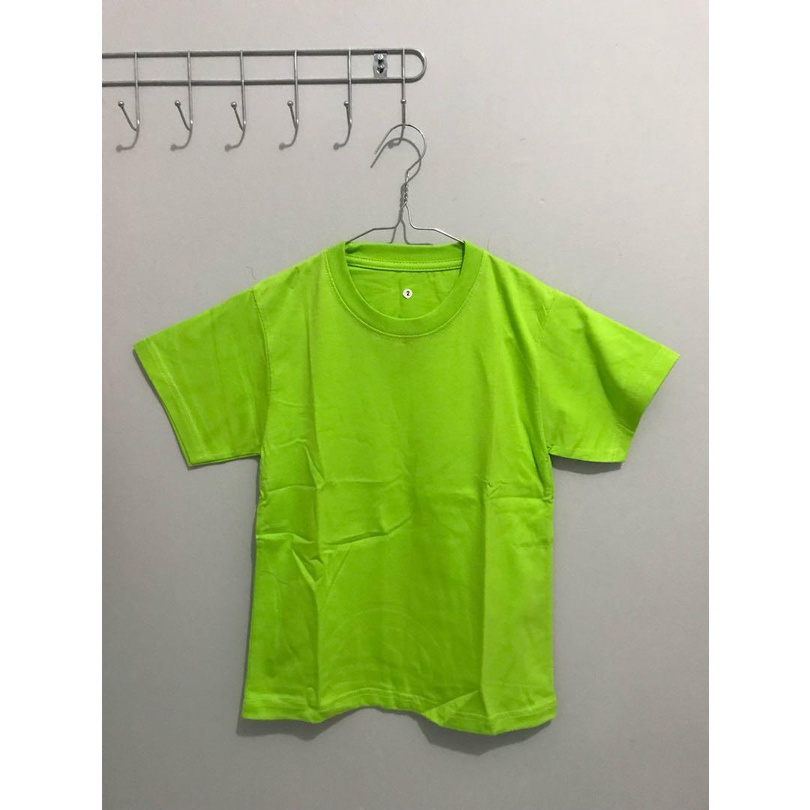 Kaos Polos Atasan Pria Wanita Oblong Pendek PE Soft || Baju Polos Pria Termurah-Hijau Anak 1th